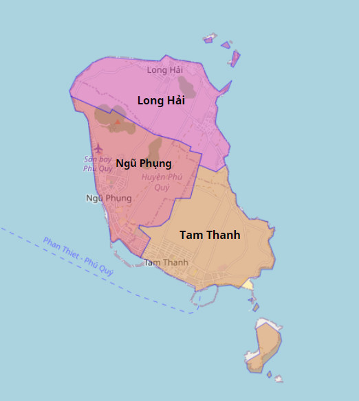 Bản đồ hành chính huyện Phú Quý